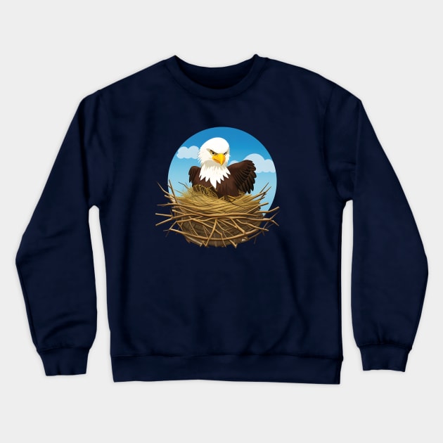 Bald Eagle Nest Cam Jackie & Shadow at Big Bear Crewneck Sweatshirt by DigiDreams